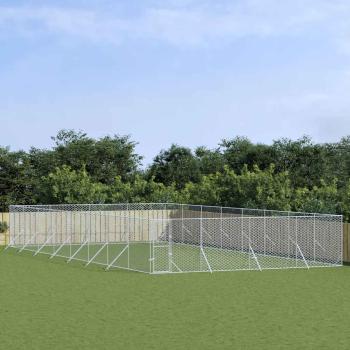 ARDEBO.de - Outdoor-Hundezwinger Silbern 8x16x2 m Verzinkter Stahl