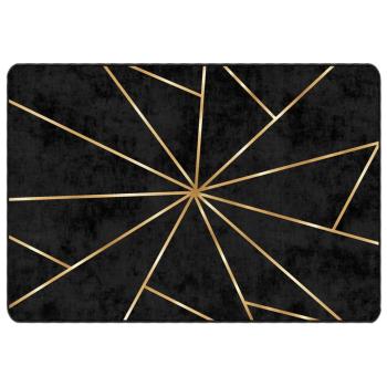 Teppich Waschbar Schwarz und Golden 120x180 cm