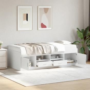 ARDEBO.de - Tagesbett mit Schubladen ohne Matratze Weiß 90x190 cm