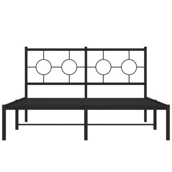 Bettgestell mit Kopfteil Metall Schwarz 140x200 cm
