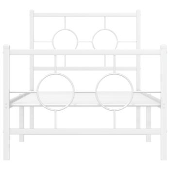 Bettgestell mit Kopf- und Fußteil Metall Weiß 80x200 cm