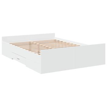 Bettgestell mit Schubladen Weiß 120x190 cm Holzwerkstoff