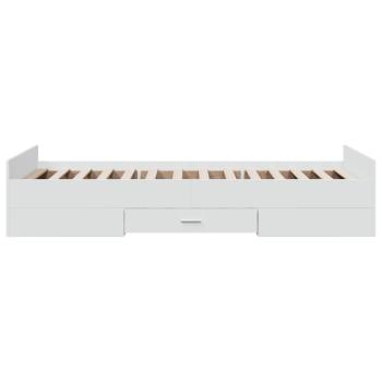 Bettgestell mit Schubladen Weiß 90x200 cm Holzwerkstoff