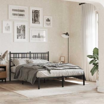 ARDEBO.de - Bettgestell mit Kopfteil Metall Schwarz 120x200 cm