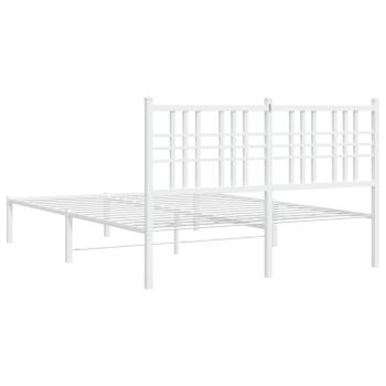 Bettgestell mit Kopfteil Metall Weiß 140x200 cm