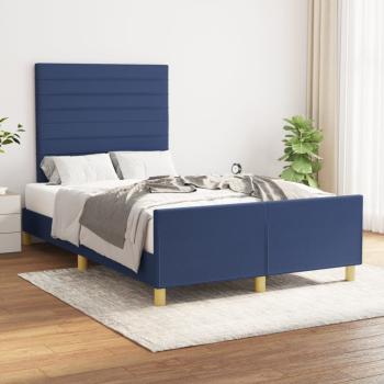 ARDEBO.de - Bettgestell ohne Matratze Blau 120x190 cm Stoff