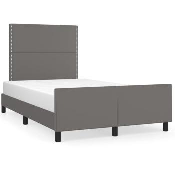 Bettgestell ohne Matratze Grau 120x190 cm Kunstleder