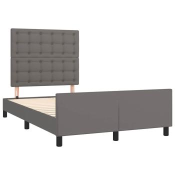 Bettgestell ohne Matratze Grau 120x190 cm Kunstleder