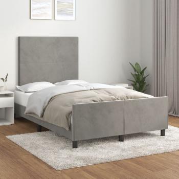 ARDEBO.de - Bettgestell ohne Matratze Hellgrau 120x190 cm Samt