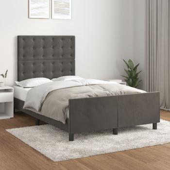 ARDEBO.de - Bettgestell ohne Matratze Dunkelgrau 120x190 cm Samt