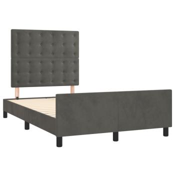 Bettgestell ohne Matratze Dunkelgrau 120x190 cm Samt