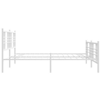 Bettgestell mit Kopf- und Fußteil Metall Weiß 193x203 cm