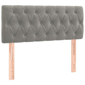Boxspringbett mit Matratze Hellgrau 120x190 cm Samt