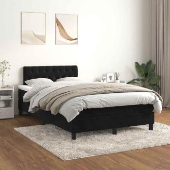 Boxspringbett mit Matratze Schwarz 120x190 cm Samt