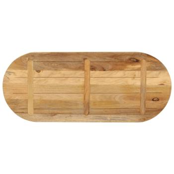 Tischplatte 140x50x2,5 cm Oval Raues Massives Mangoholz