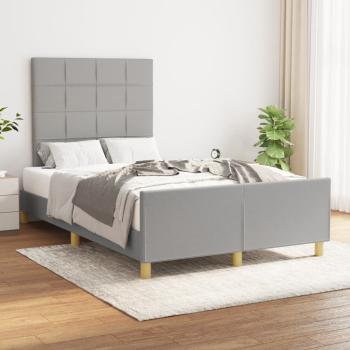 ARDEBO.de - Bettgestell ohne Matratze Hellgrau 120x190 cm Stoff
