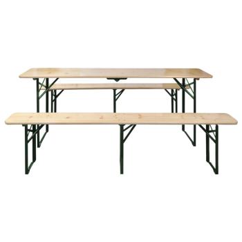 Biertisch mit 2 Bänken Klappbar 220 cm Tannenholz