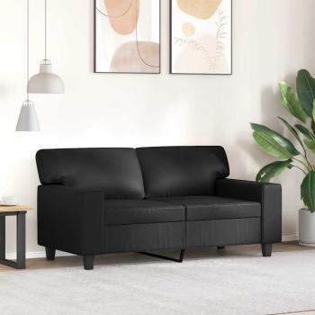 2-Sitzer-Sofa Schwarz 120 cm Kunstleder