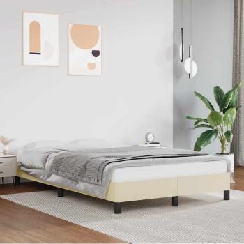 ARDEBO.de - Bettgestell ohne Matratze Creme 120x190 cm Kunstleder