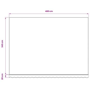 Ersatzstoff für Markise Anthrazit und Weiß 500x350 cm Polyester