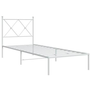 Bettgestell mit Kopfteil Metall Weiß 80x200 cm