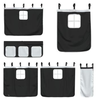 Etagenbett ohne Matratze Braun & Schwarz 90x190 cm Massivholz Kiefer