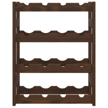 Weinregal für 16 Flaschen Braun Massivholz Kiefer