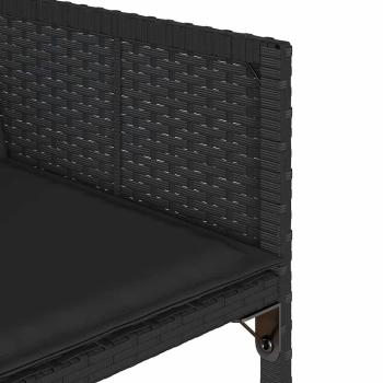 9-tlg. Garten-Essgruppe mit Kissen Schwarz Poly Rattan
