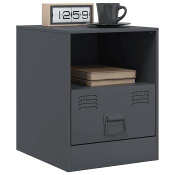 Nachttische 2 Stk. Anthrazit 34,5x39x44 cm Stahl