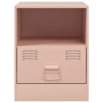 Nachttische 2 Stk. Rosa 34,5x39x44 cm Stahl