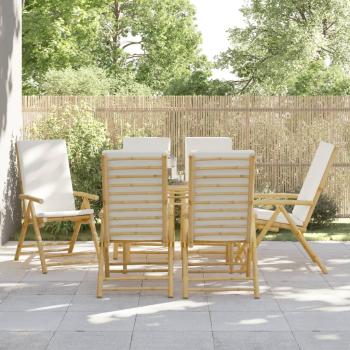 ARDEBO.de - Gartenstühle 6 Stk. Verstellbar Klappbar mit Kissen Bambus