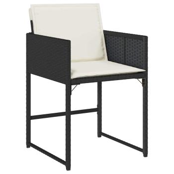 13-tlg. Garten-Essgruppe mit Kissen Schwarz Poly Rattan