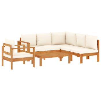 5-tlg. Garten-Sofagarnitur mit Kissen Massivholz Akazie