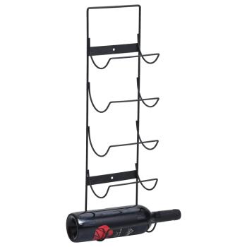 ARDEBO.de - Wand-Weinregal für 5 Flaschen Schwarz Eisen