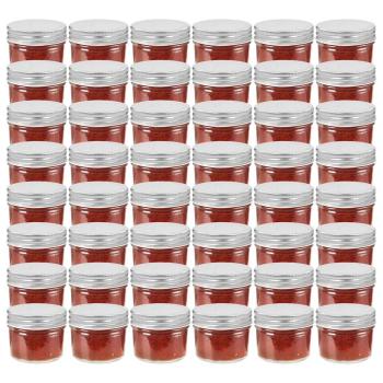 ARDEBO.de - Marmeladengläser mit Silbernen Deckeln 48 Stk. 110 ml