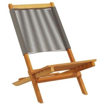 Klappstühle, 4 Stück, graues Massivholz Akazie