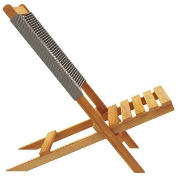 Klappstühle, 4 Stück, graues Massivholz Akazie