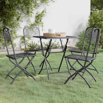 ARDEBO.de - 5-tlg. Garten-Essgruppe Streckmetall Anthrazit