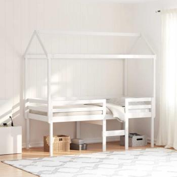 ARDEBO.de - Hochbett mit Dach Weiß 90x200 cm Massivholz Kiefer