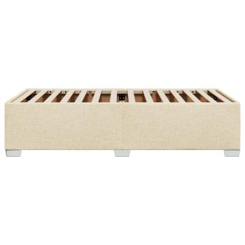 Bettgestell ohne Matratze Creme 100x200 cm Stoff