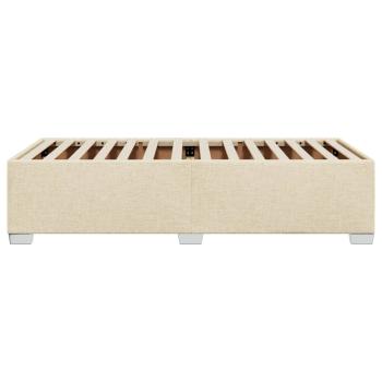 Bettgestell ohne Matratze Creme 90x200 cm Stoff