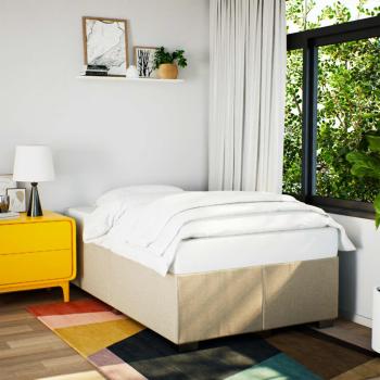 ARDEBO.de - Bettgestell ohne Matratze Creme 120x200 cm Stoff