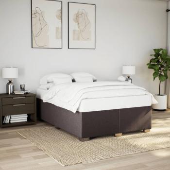 ARDEBO.de - Bettgestell ohne Matratze Dunkelbraun 140x190 cm Stoff