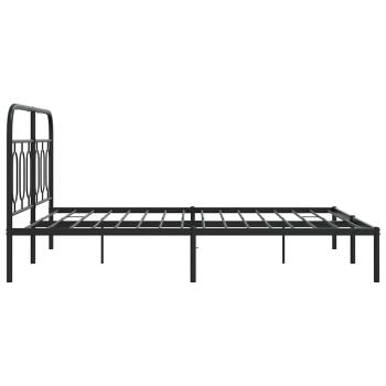 Bettgestell mit Kopfteil Metall Schwarz 150x200 cm