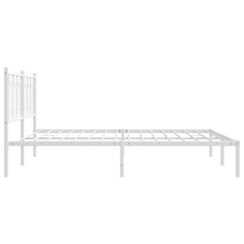 Bettgestell mit Kopfteil Metall Weiß 183x213 cm