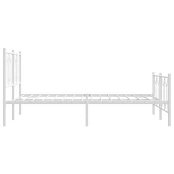 Bettgestell mit Kopf- und Fußteil Metall Weiß 135x190 cm