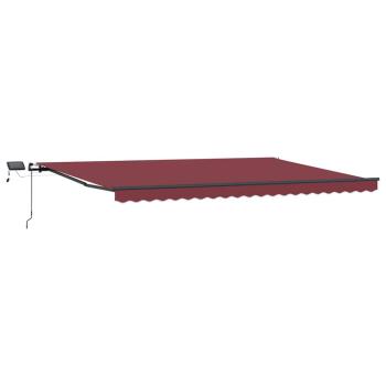 Markise Manuell mit LEDs Weinrot 500x300 cm