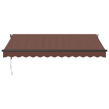 Markise Automatisch mit LEDs Braun 350x250 cm