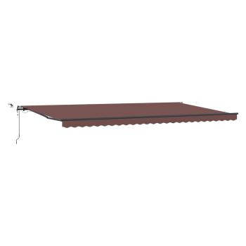 Markise Automatisch mit LEDs Braun 600x300 cm