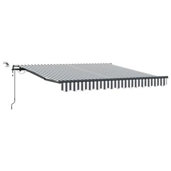 Markise Automatisch mit LEDs Anthrazit & Weiß 300x250 cm